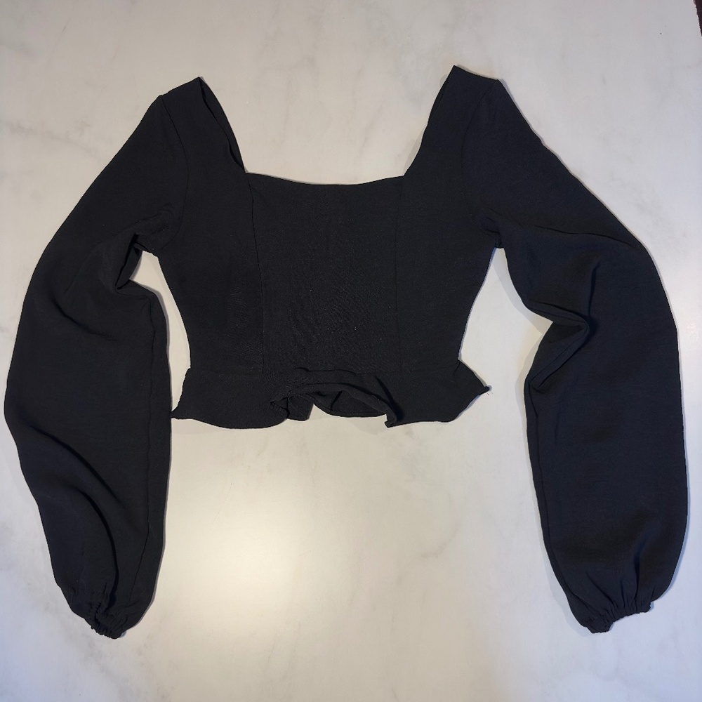 Altar'd State Long Sleeve Black Crop